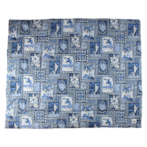 Fabric by the Yard, Hawaiian Print: Ocean Blue Tapa