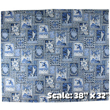 Load image into Gallery viewer, Fabric by the Yard, Hawaiian Print: Ocean Blue Tapa
