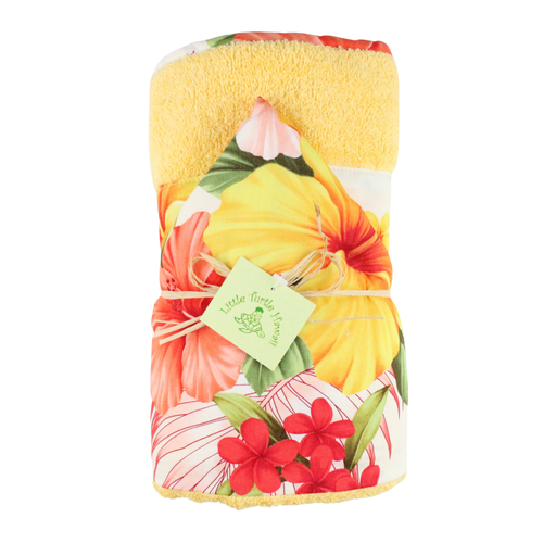 Hawaiian Baby Hooded Bath Towel: Hau'oli Yellow