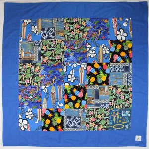 Hawaiian Baby and Toddler Patchwork Blanket: Ekahi Blue Surf Town Patchwork
