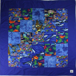 Hawaiian Baby and Toddler Patchwork Blanket: Ekahi Blue Water Babies Patchwork