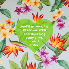 Load image into Gallery viewer, Personalized, Made to Order, Coordinating Hawaiian Baby Gifts: Ka Ua Aloha Sky