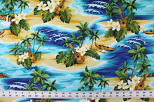 Load image into Gallery viewer, Fabric By the Yard, Hawaiian Print: Ocean Mele Aqua