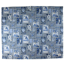 Load image into Gallery viewer, Hawaiian Baby Blanket: Ocean Blue Tapa