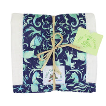 Load image into Gallery viewer, 2-Piece Gift Set: Bib + Burp Cloth: Seashore Blue