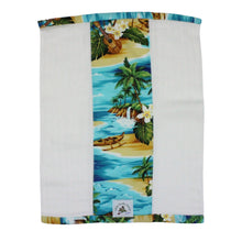Load image into Gallery viewer, 3-Piece Gift Set: Bib + Burp Cloth + Baby Blanket: Ocean Mele Aqua