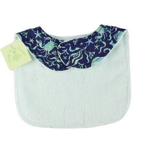 3-Piece Gift Set: Bib + Burp Cloth + Baby Blanket: Seashore Blue