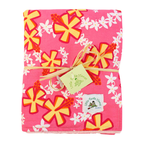 Hawaiian Baby Blanket: Lei Aloha Pink