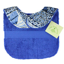 Load image into Gallery viewer, 3-Piece Gift Set: Bib + Burp Cloth + Baby Blanket: Ocean Blue Tapa