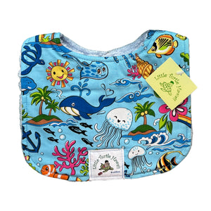 Hawaiian Baby Bib: Ocean Friends Blue