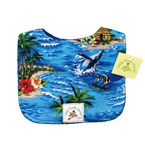 Hawaiian Baby Bib: Lahaina Blue