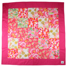Load image into Gallery viewer, Hawaiian Baby &amp; Toddler Patchwork Blanket: Ekahi Fuchsia Pink Hula Honeys Patchwork