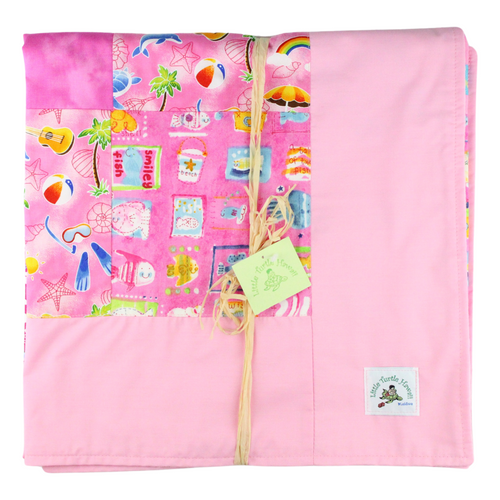 Hawaiian Baby & Toddler Patchwork Blanket: Ekahi Pineapple Patch Pink