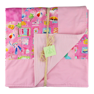 Hawaiian Baby & Toddler Patchwork Blanket: Ekahi Pineapple Patch Pink