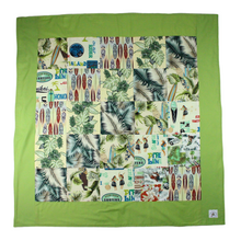 Load image into Gallery viewer, Hawaiian Baby &amp; Toddler Patchwork Blanket: Elua Surfer Olive Green Patchwork
