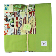 Load image into Gallery viewer, Hawaiian Baby &amp; Toddler Patchwork Blanket: Elua Surfer Olive Green Patchwork