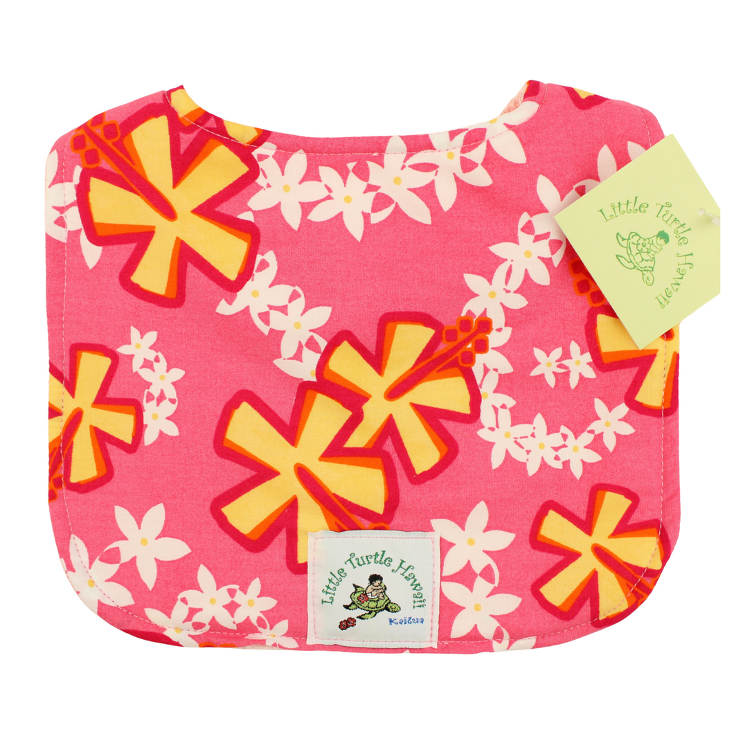 Hawaiian Baby Bib: Lei Aloha Pink