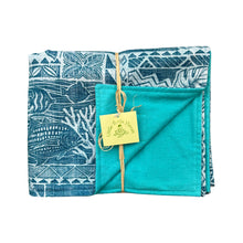 Load image into Gallery viewer, Kaiʻolu Teal 3-Piece Blanket Gift Set