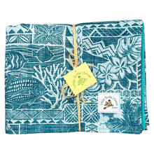 Load image into Gallery viewer, Kaiʻolu Teal 3-Piece Blanket Gift Set