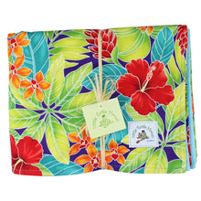 Load image into Gallery viewer, 3-Piece Gift Set: Burp Cloth + Baby Blanket + Hooded Towel: Ho&#39;omaluhia Lime Green