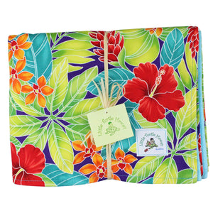 3-Piece Gift Set: Burp Cloth + Baby Blanket + Hooded Towel: Ho'omaluhia Lime Green