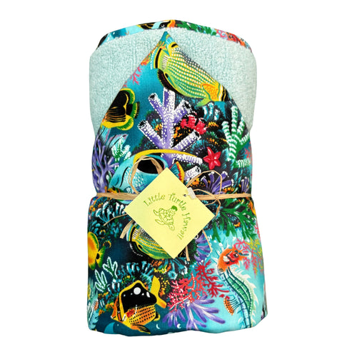Hawaiian Baby Hooded Towel: Ocean Dreams Turquoise
