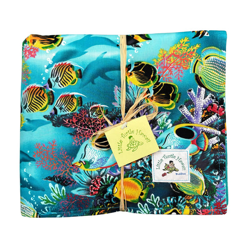 Hawaiian Baby Blanket: Ocean Dreams Turquoise