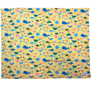3-Piece Gift Set: Bib + Burp Cloth + Hooded Towel: Water Babies Yellow