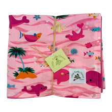 Load image into Gallery viewer, 2-Piece Gift Set: Baby Blanket + Bib: Water Babies Pink