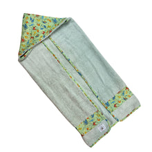 Load image into Gallery viewer, 4-Piece Gift Set: Bib + Burp Cloth + Baby Blanket + Hooded Towel: Fish Tales Green