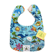 Load image into Gallery viewer, Hawaiian Baby Bib: Ocean Friends Blue