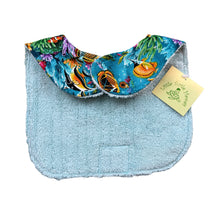Load image into Gallery viewer, 3-Piece Gift Set: Bib + Burp Cloth + Baby Blanket: Ocean Reef Dreams Aqua
