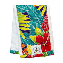 Load image into Gallery viewer, 3-Piece Gift Set: Burp Cloth + Baby Blanket + Hooded Towel: Ho&#39;omaluhia Lime Green