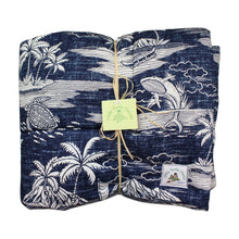 Load image into Gallery viewer, Hawaiian Print Baby Comforter: Ikaika Dark Blue