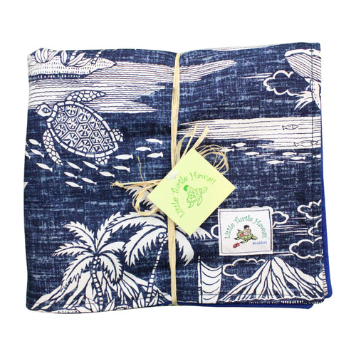 Hawaiian Baby Blanket: Ikaika Dark Blue