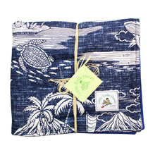 Load image into Gallery viewer, 3-Piece Gift Set: Bib + Burp Cloth + Baby Blanket: Ikaika Blue