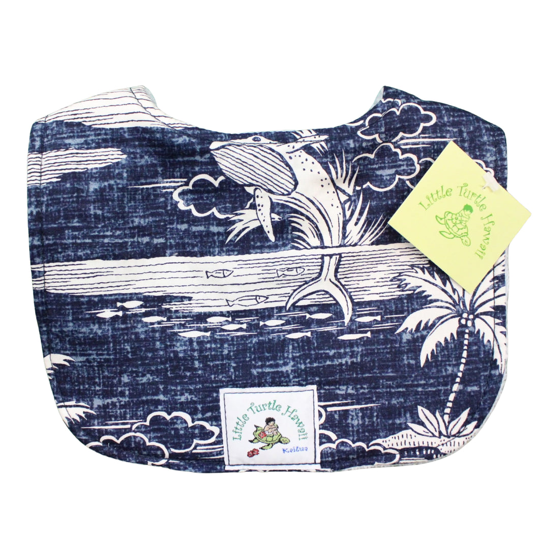 Hawaiian Baby Bib: Ikaika Dark Blue