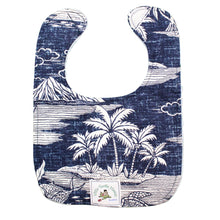 Load image into Gallery viewer, 3-Piece Gift Set: Bib + Burp Cloth + Hooded Towel: Ikaika Blue