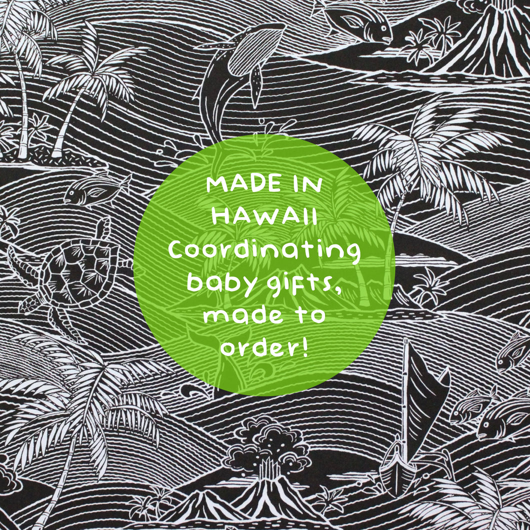 Made to Order, Coordinating Hawaiian Baby Gifts: Kawika Black and Slate