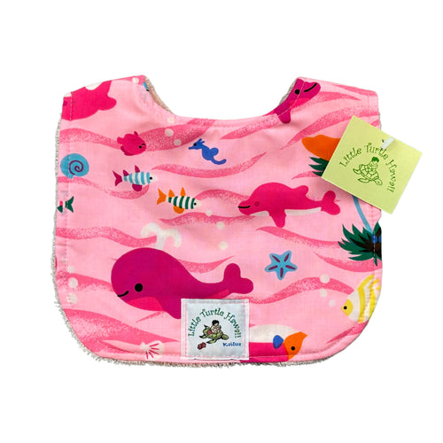 Hawaiian Baby Bib: Water Babies Pink