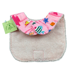 2-Piece Gift Set: Baby Blanket + Bib: Water Babies Pink