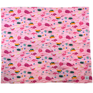 2-Piece Gift Set: Baby Blanket + Bib: Water Babies Pink