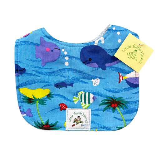 Hawaiian Baby Bib: Water Babies Blue