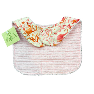 3-Piece Gift Set: Bib + Burp Cloth + Baby Blanket: Seashore Pink
