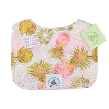 Load image into Gallery viewer, 2-Piece Gift Set: Bib + Burp Cloth: Pineapple Pink
