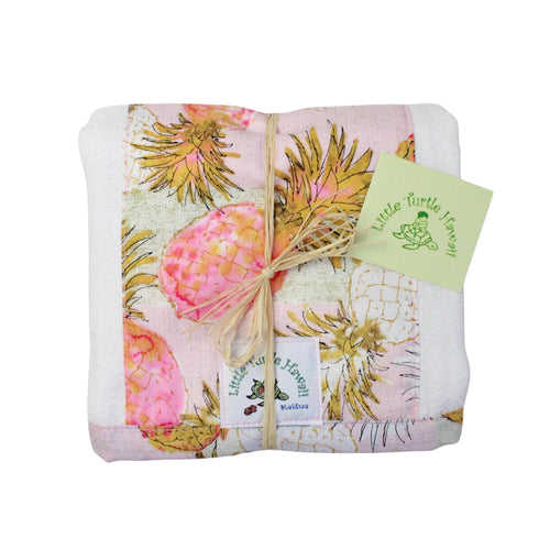 Hawaiian Baby Burp Cloth: Pineapple Pink