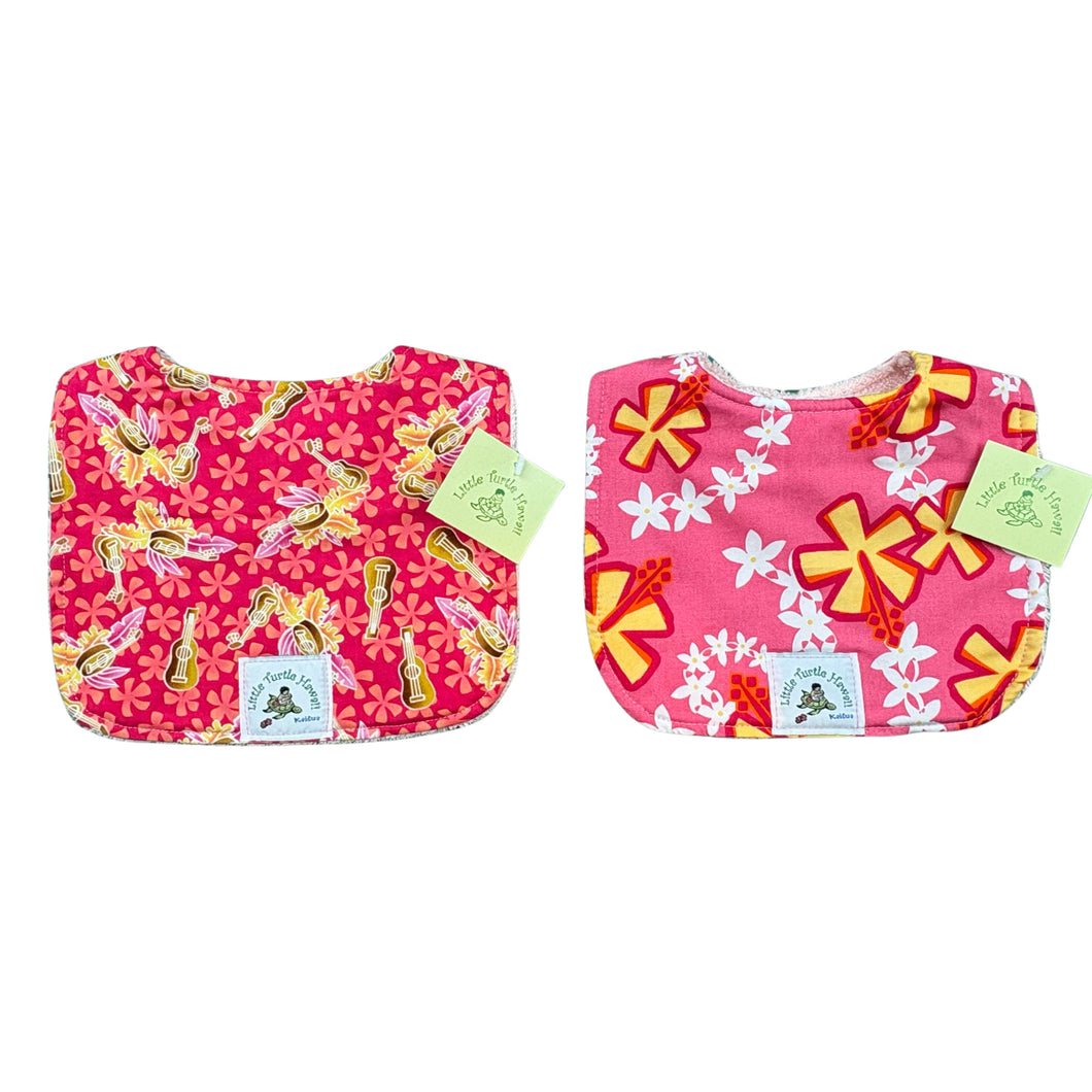 2-Piece Gift Set: Bibs: Little Aloha Pink