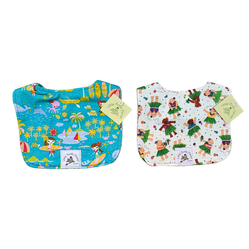 2-Piece Gift Set: Bibs: Seaside Hula Multi