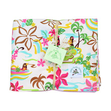 Load image into Gallery viewer, 3-Piece Gift Set: Bib + Burp Cloth + Baby Blanket: Hula Honeys Cream
