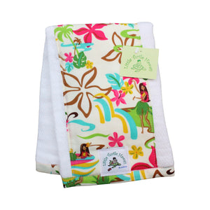 2-Piece Gift Set: Bib + Burp Cloth: Hula Honey's Cream